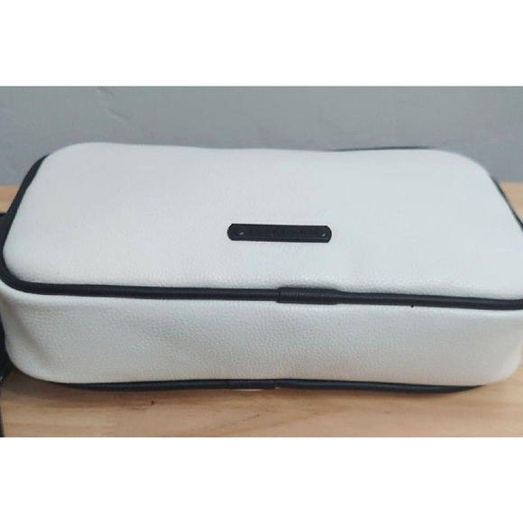 Like Dreams Women's Mini Camera Crossbody Bag White Black Trim - Picture 8 of 11